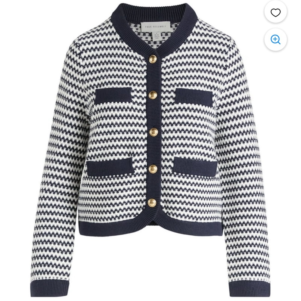 NWOT Free Assembly Textured Cardigan Sweater with Welt Pockets